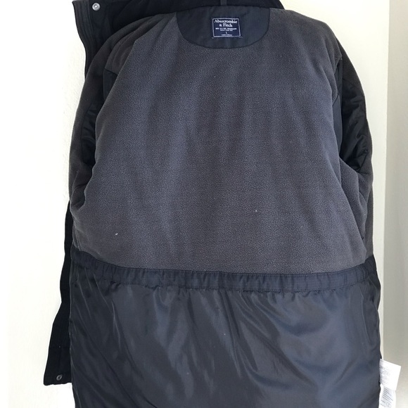 Abercrombie & Fitch Full Zip Black Utility Jacket Men's Large Warm Fleece Lined - Picture 7 of 16